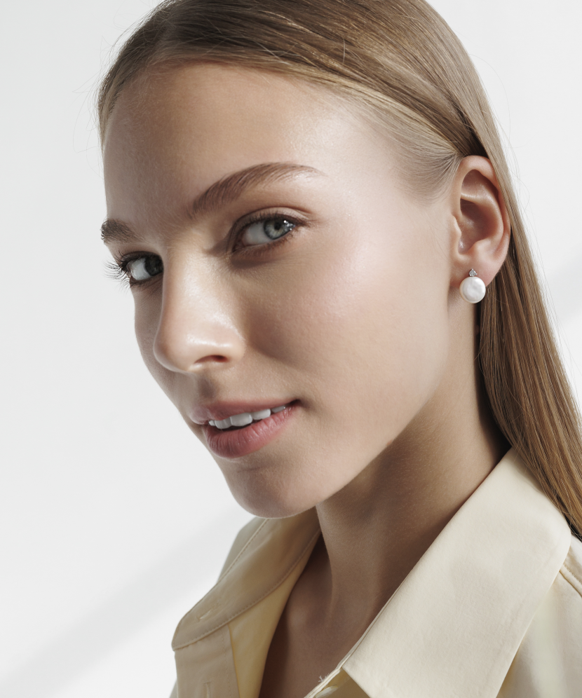 Sidabriniai auskarai su perlais ir cirkoniais