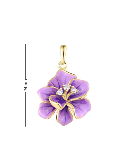 Sidabrinis pakabukas su cirkoniais ir emale