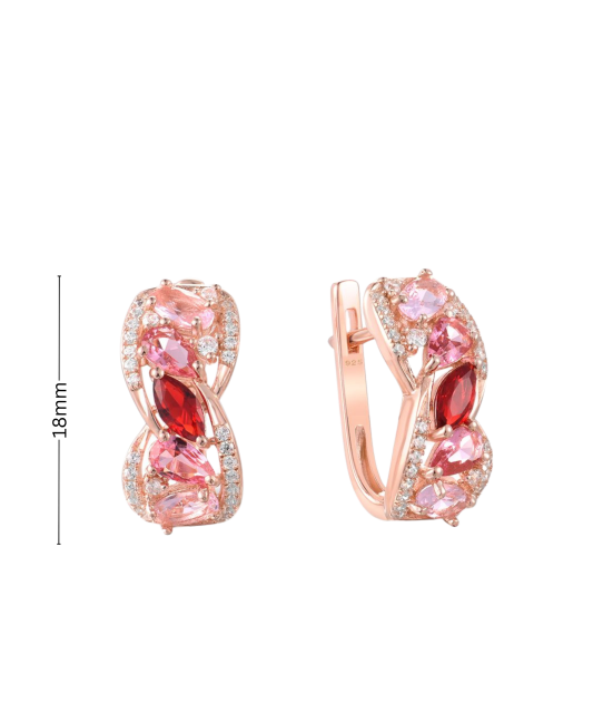 Paauksuoti sidabriniai auskarai su cirkoniais