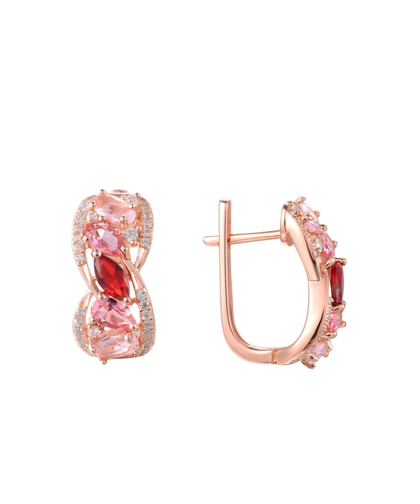 Paauksuoti sidabriniai auskarai su cirkoniais