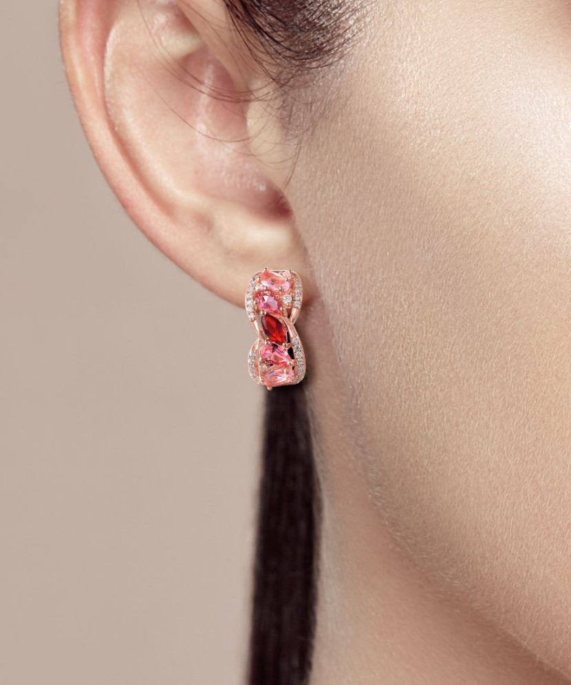 Paauksuoti sidabriniai auskarai su cirkoniais