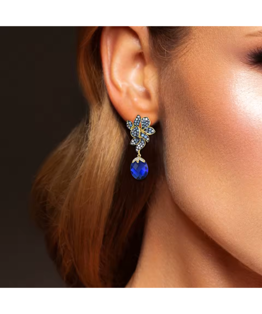 Paauksuoti Sidabriniai auskarai su špineliais ir cirkoniais