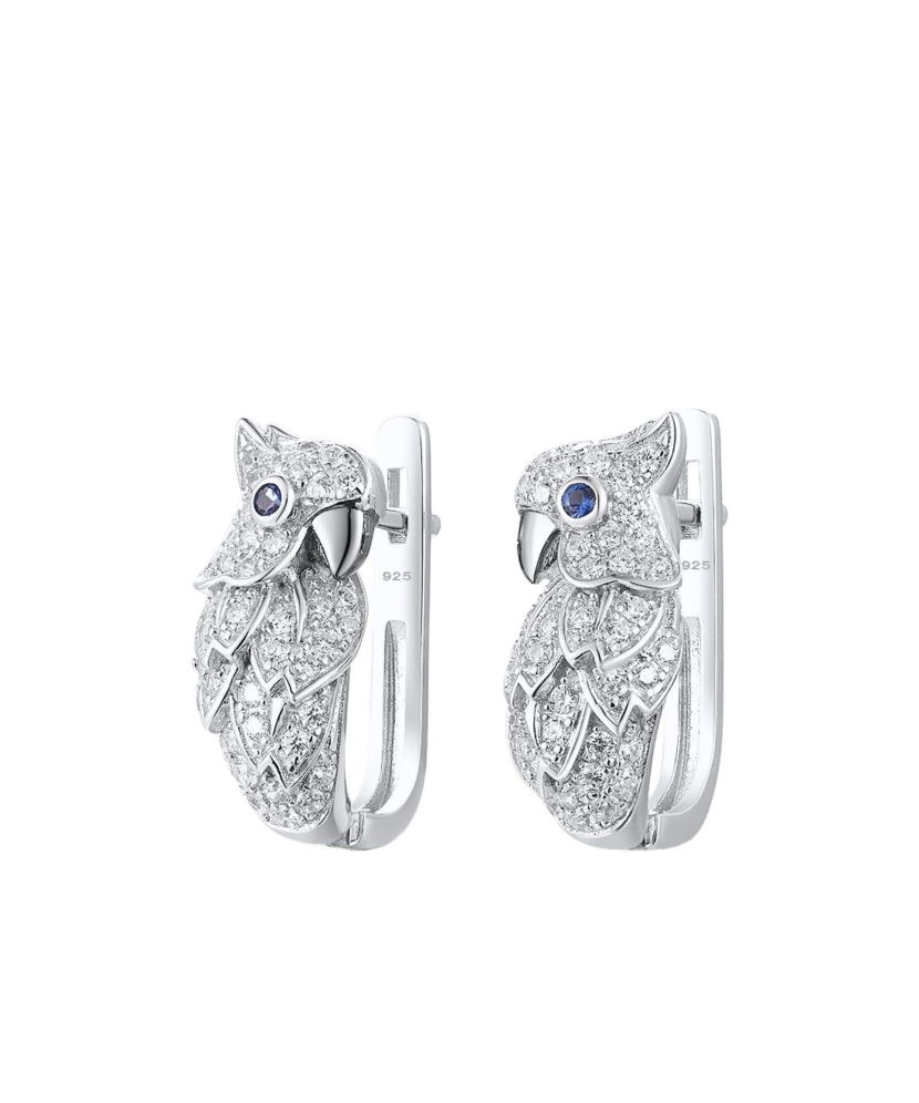 Sidabriniai auskarai su špinliais ir cirkoniais