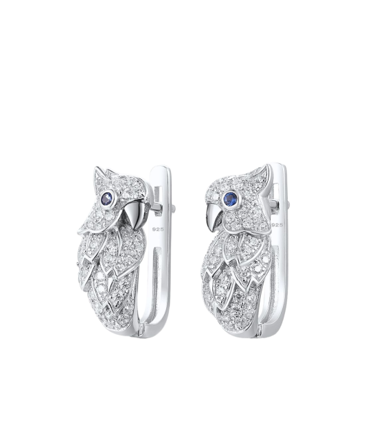 Sidabriniai auskarai su špinliais ir cirkoniais