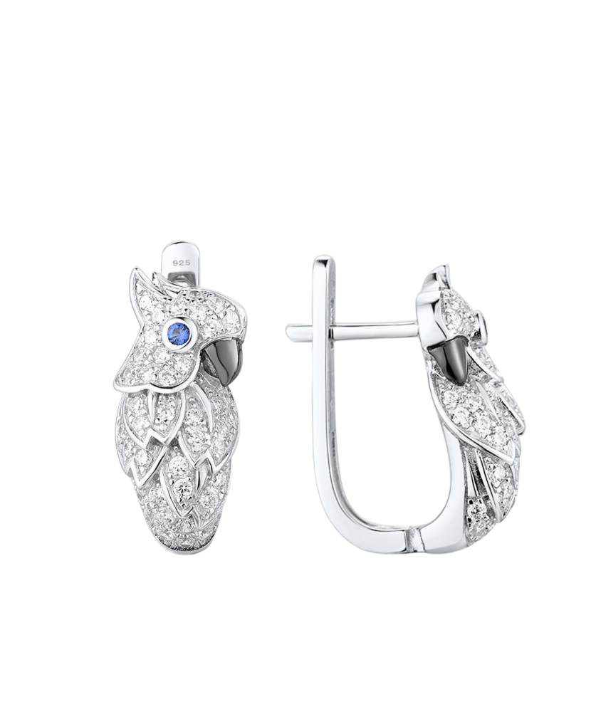 Sidabriniai auskarai su špinliais ir cirkoniais