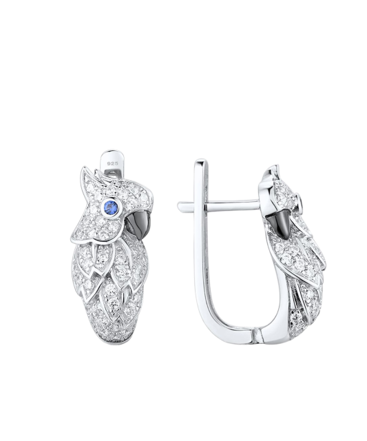 Sidabriniai auskarai su špinliais ir cirkoniais