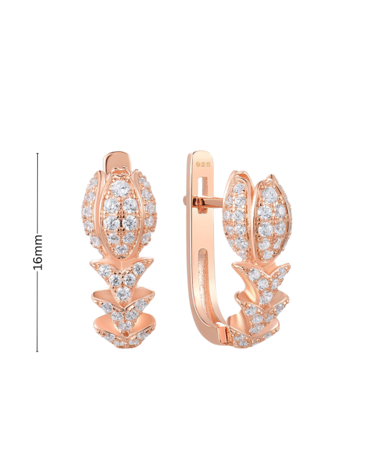 Paauksuoti sidabriniai auskarai su cirkoniais