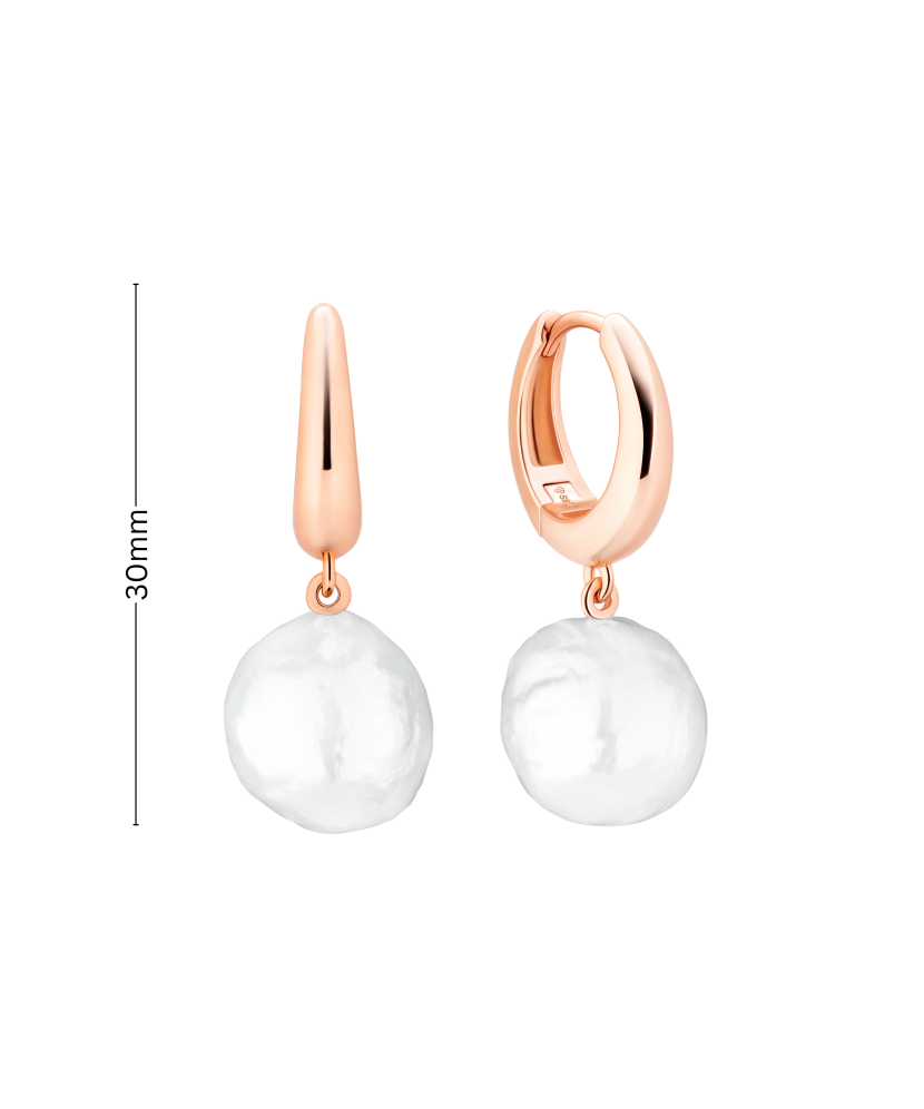 Paauksuoti Sidabriniai auskarai su edisono perlais