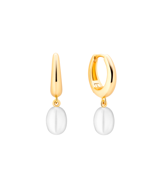 Paauksuoti Sidabriniai auskarai su perlais