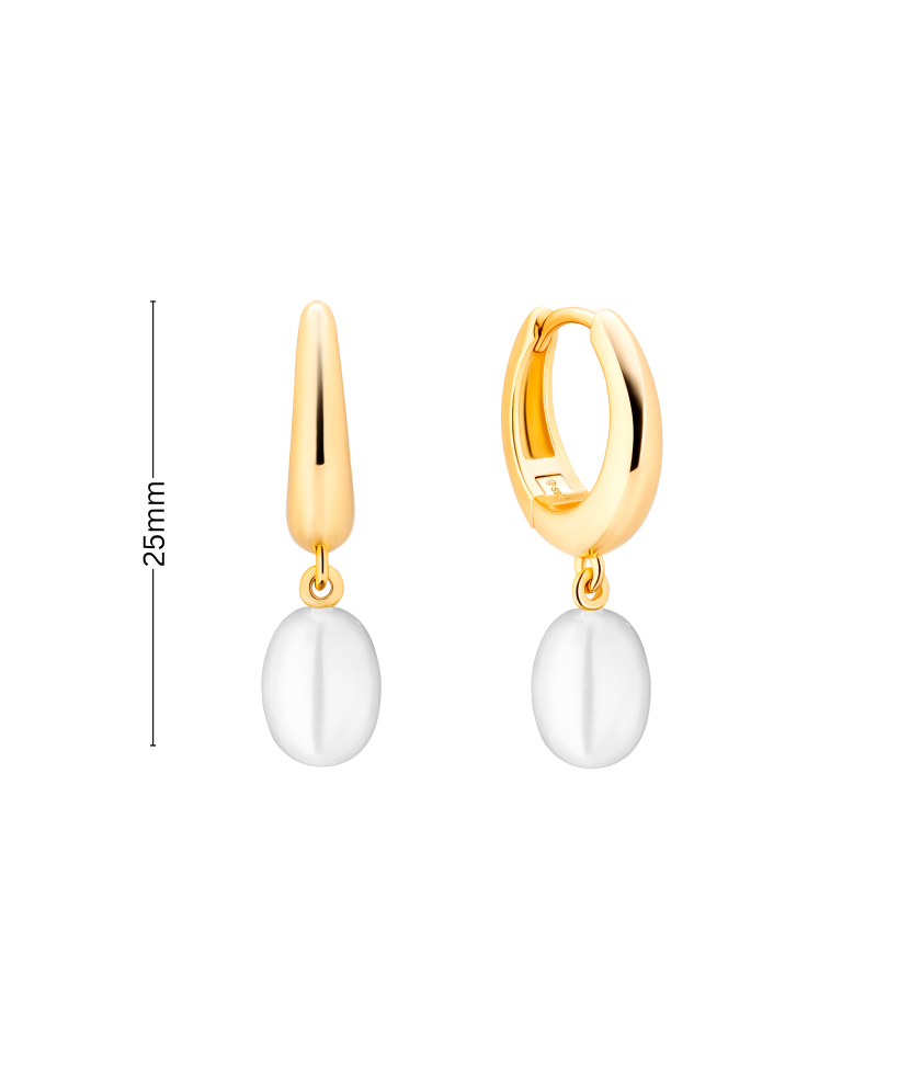 Paauksuoti Sidabriniai auskarai su perlais