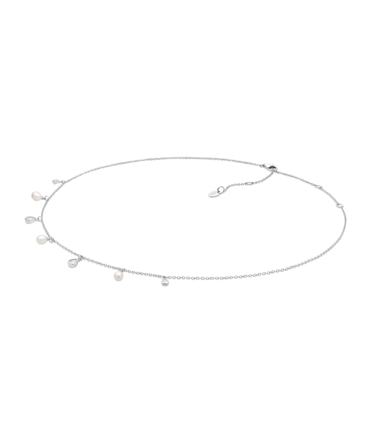 Sidabrinė Grandinėlė Su Perlo Pakabuku Ir Cirkoniais