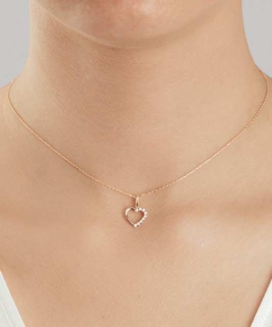 Auksinis pakabukas su cirkoniais "Širdelė"