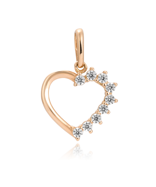 Auksinis pakabukas su cirkoniais "Širdelė"