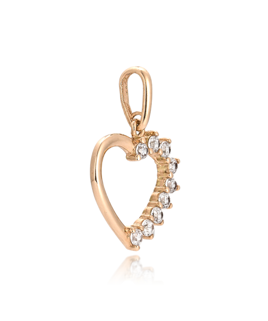 Auksinis pakabukas su cirkoniais "Širdelė"