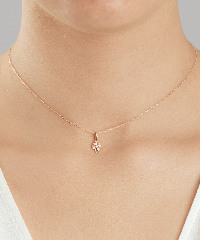 Auksinis pakabukas su cirkoniais "Dobiliukas"