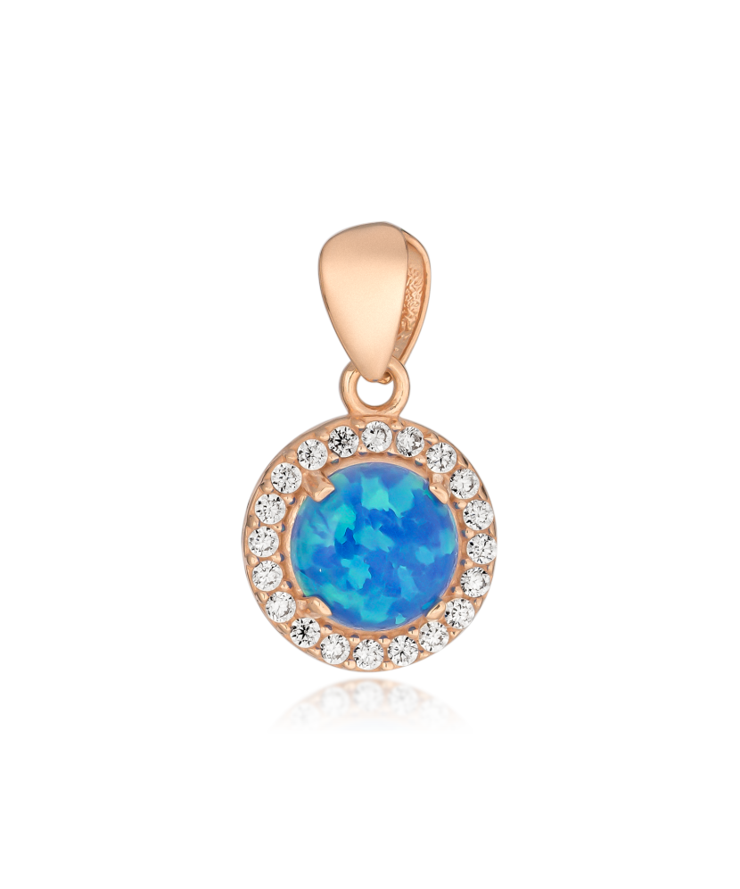 Auksinis pakabukas su opalu ir cirkoniais