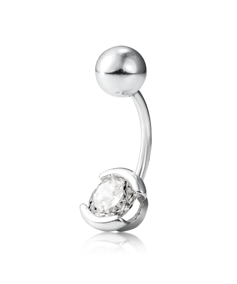 Sidabrinis auskaras į bambą su cirkoniu  - Goldinga