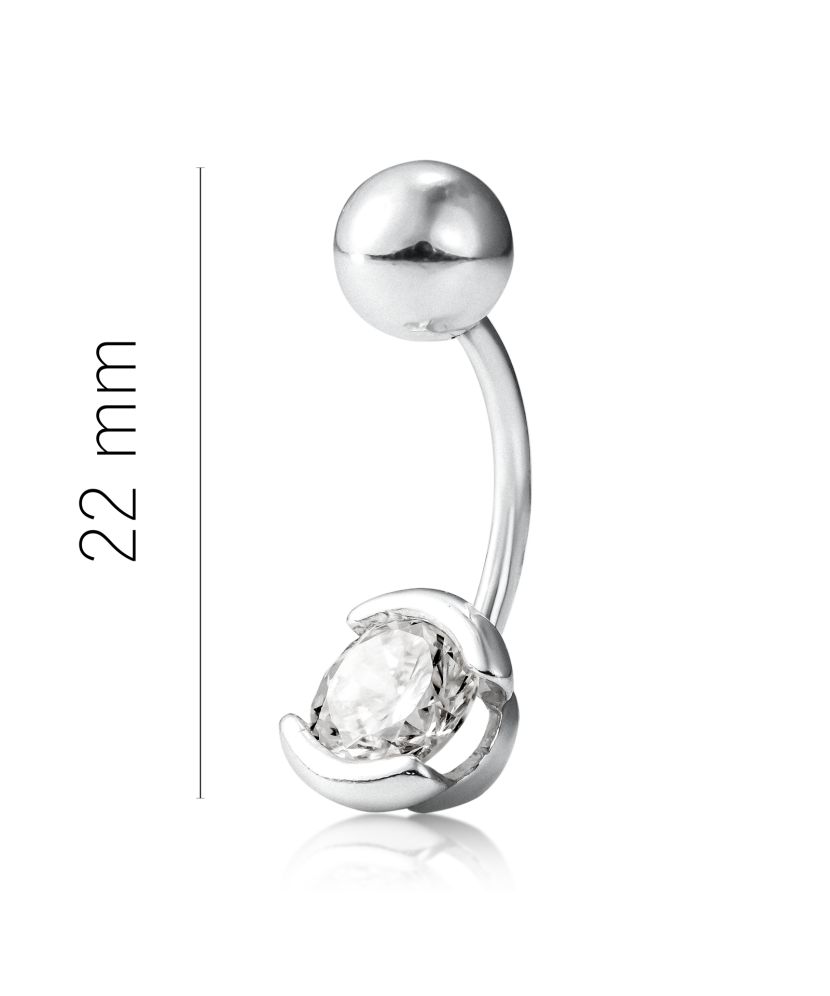 Sidabrinis auskaras į bambą su cirkoniu  - Goldinga