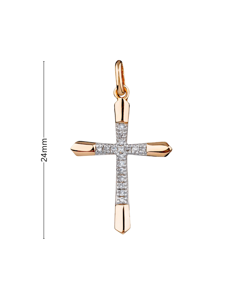 Auksinis pakabukas su deimantais „Kryželis“  - Goldinga