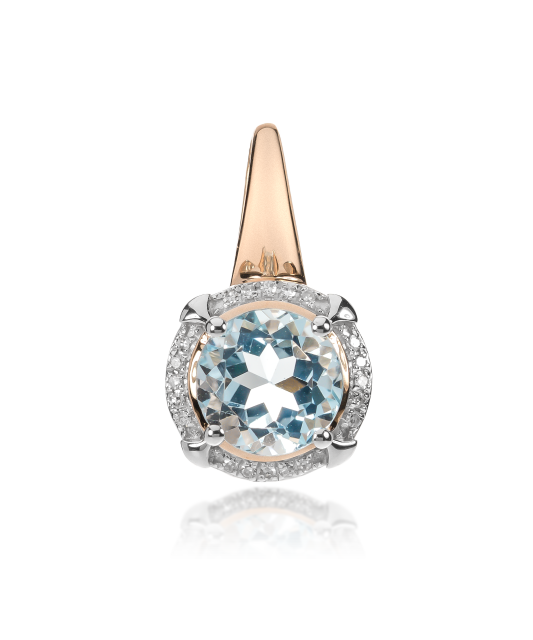 Auksinis pakabukas su deimantais ir topazu