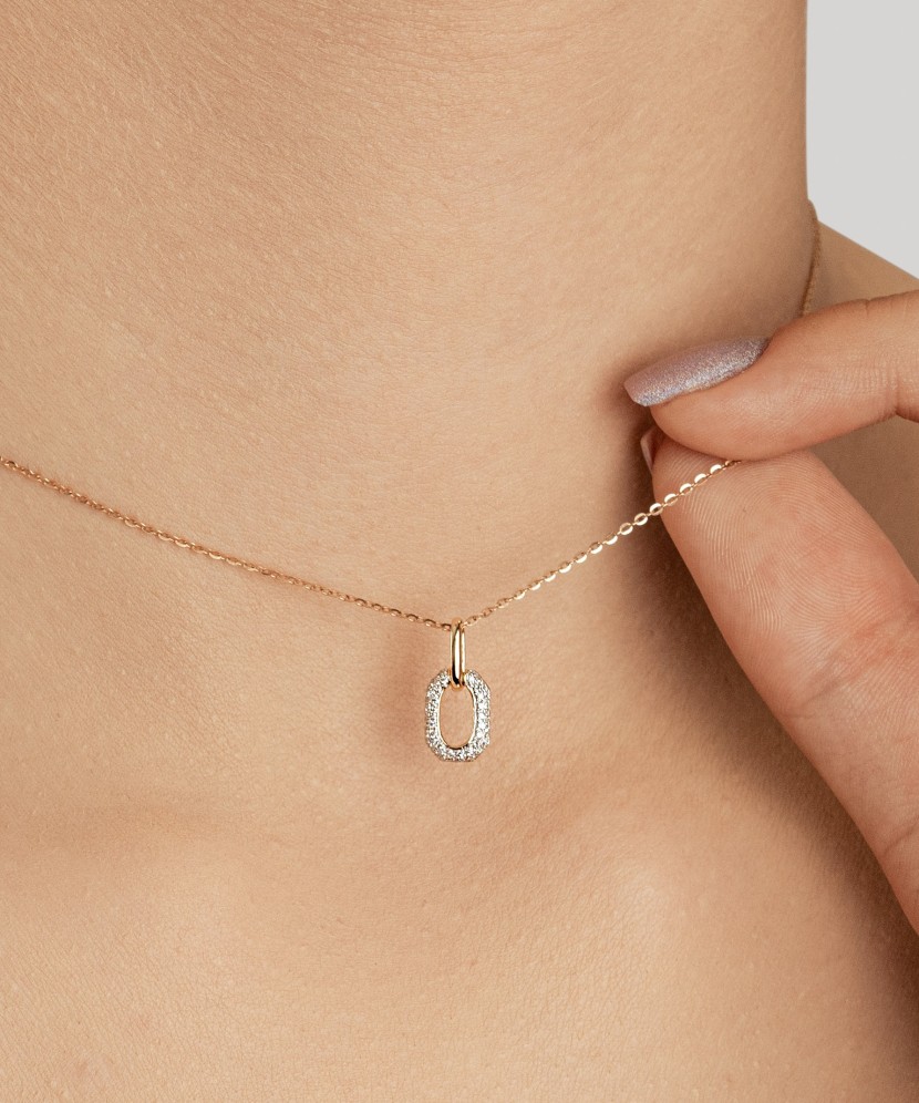 Geltono aukso pakabukas su deimantais