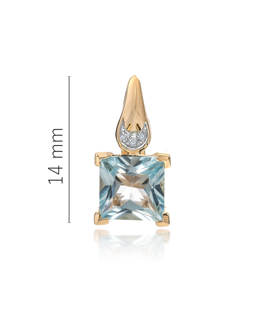 Geltono aukso pakabukas su deimantais ir topazu