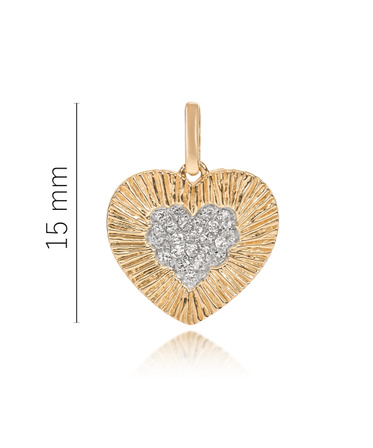 Geltono aukso pakabukas su deimantais "Širdelė"