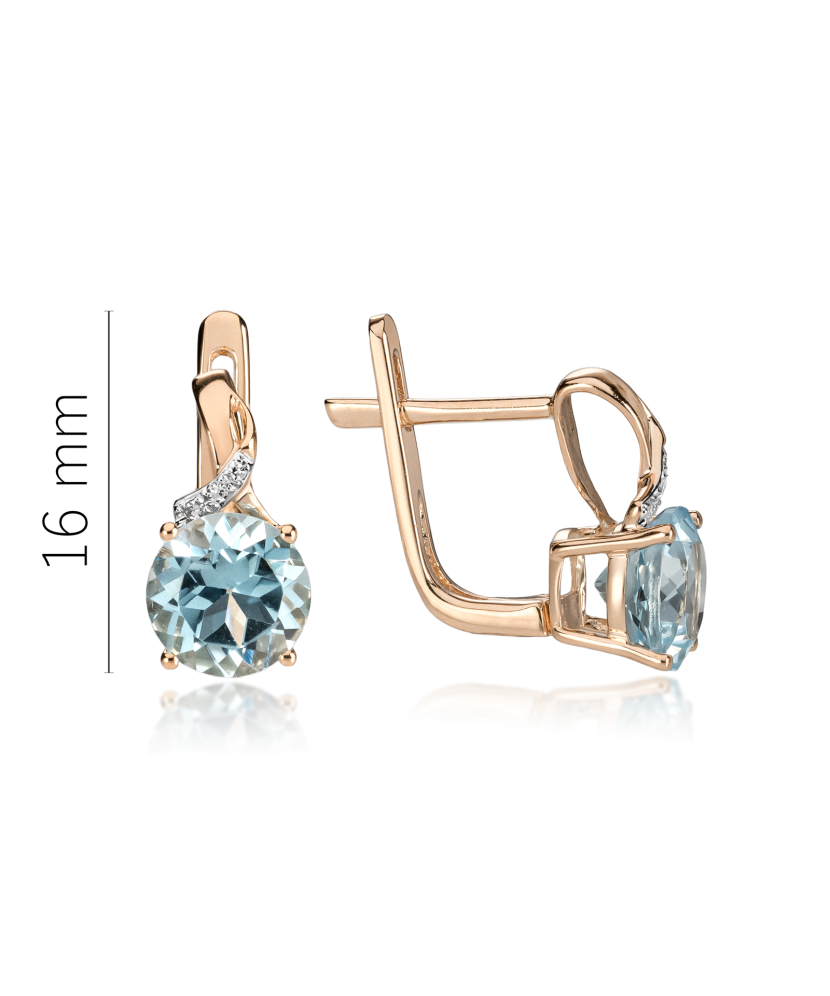 Auksiniai auskarai su deimantais ir topazais