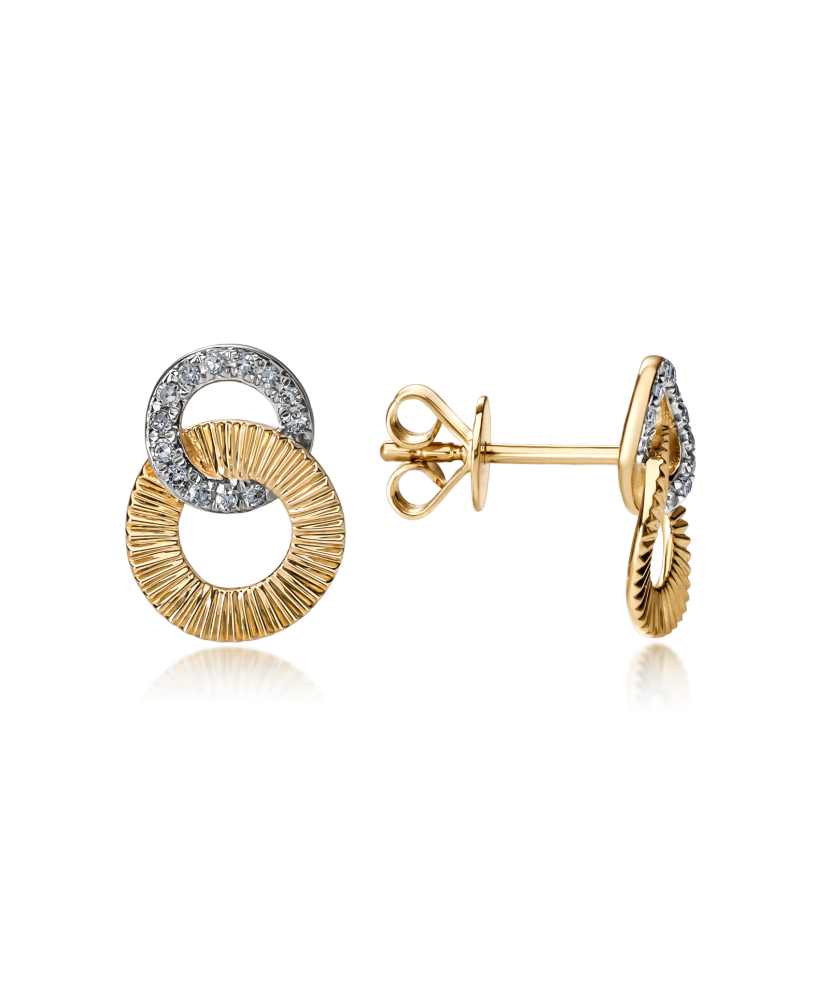 Geltono aukso auskarai su deimantais