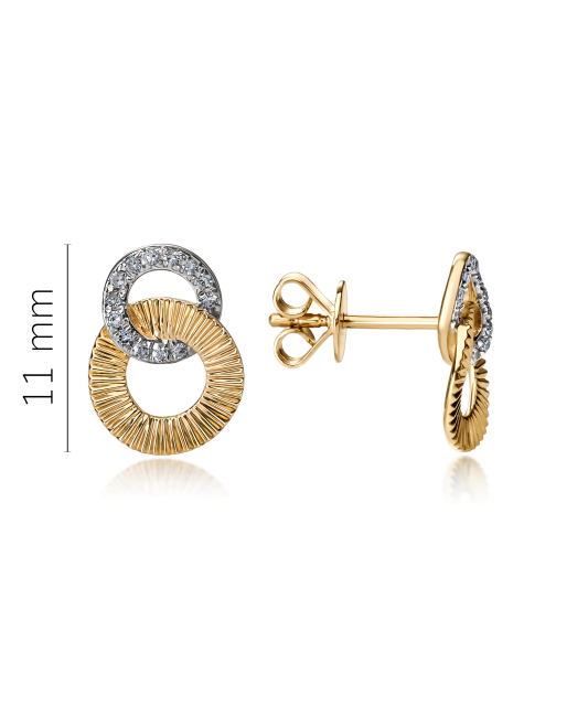 Geltono aukso auskarai su deimantais