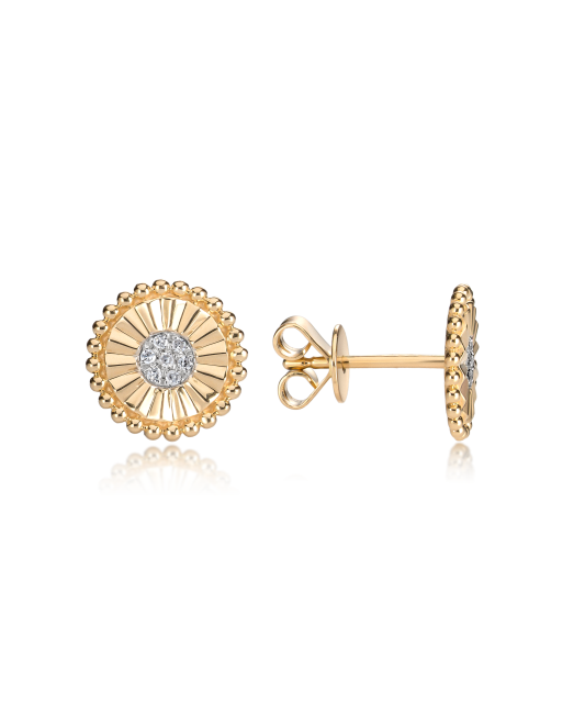 Geltono aukso auskarai su deimantais