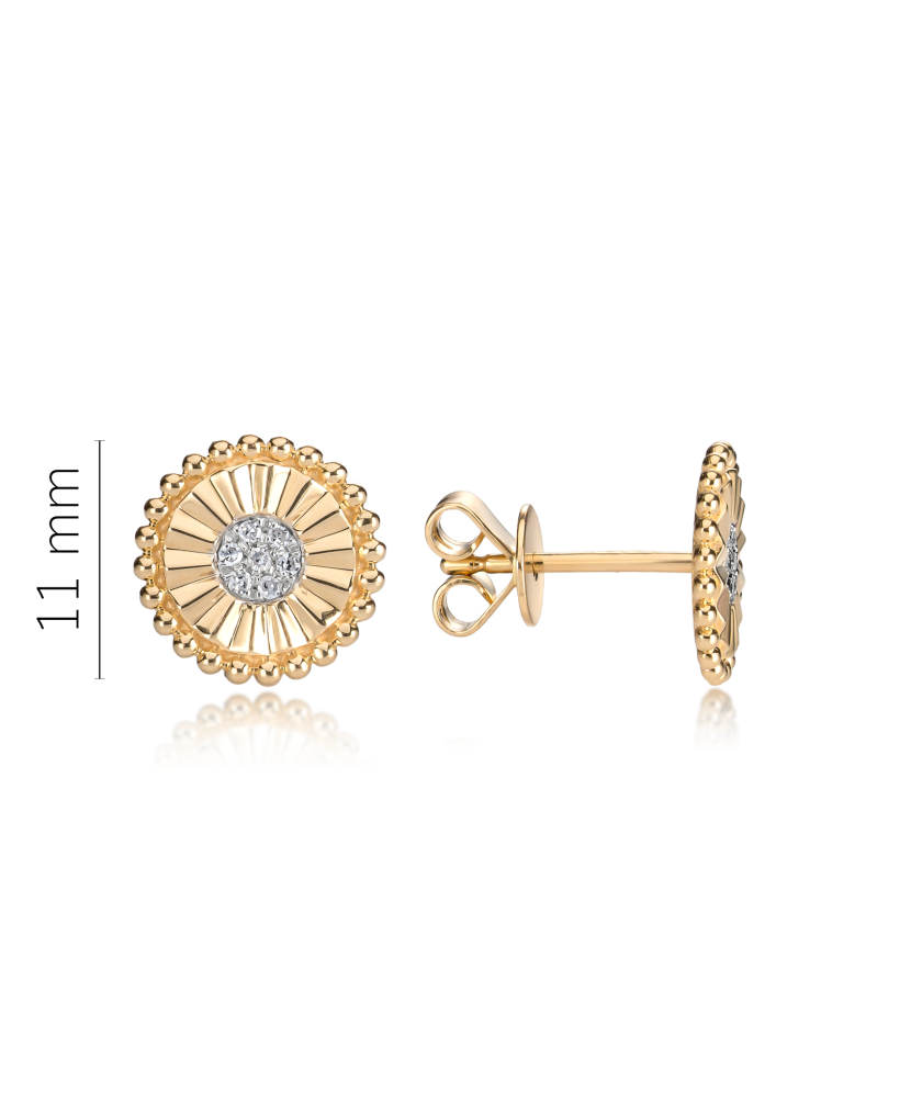 Geltono aukso auskarai su deimantais