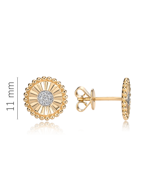 Geltono aukso auskarai su deimantais