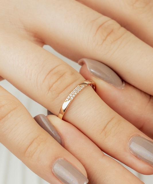 Auksinis žiedas su cirkoniais  - Goldinga