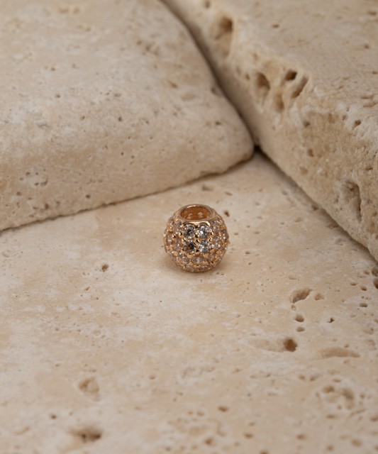 Auksinis pakabukas su cirkoniais "bačkutė"