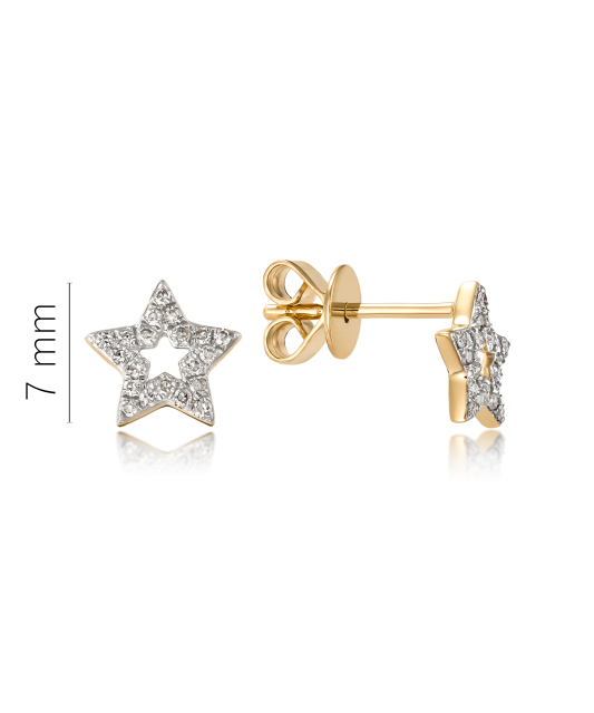 Geltono aukso auskarai su deimantais