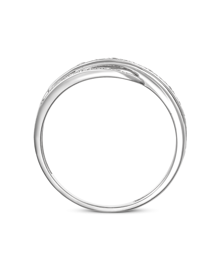 Balto aukso žiedas su deimantais