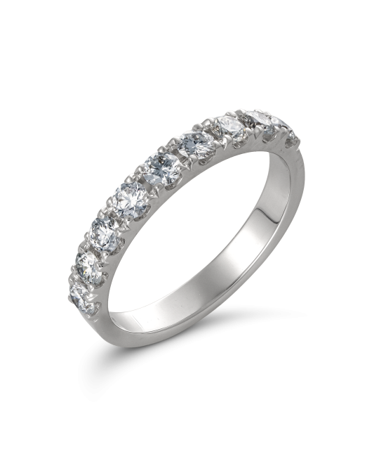Balto aukso žiedas su deimantais (0.78ct)