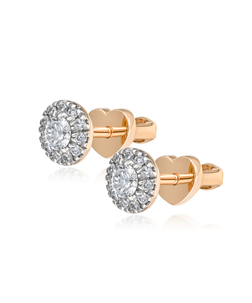 Auksiniai auskarai su deimantais