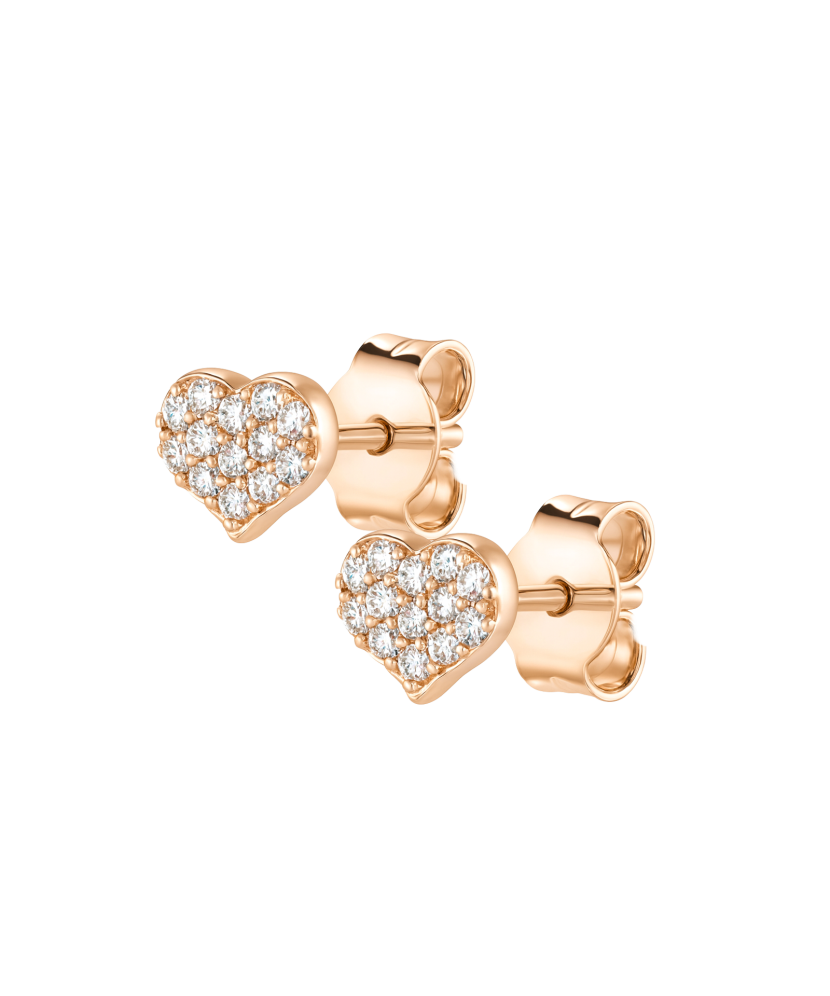 Auksiniai auskarai su cirkoniais "širdelė"