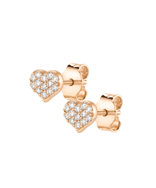 Auksiniai auskarai su cirkoniais "širdelė"