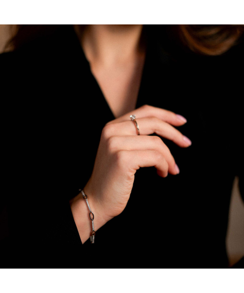 Sidabrinė apyrankė dengta auksu su cirkoniais