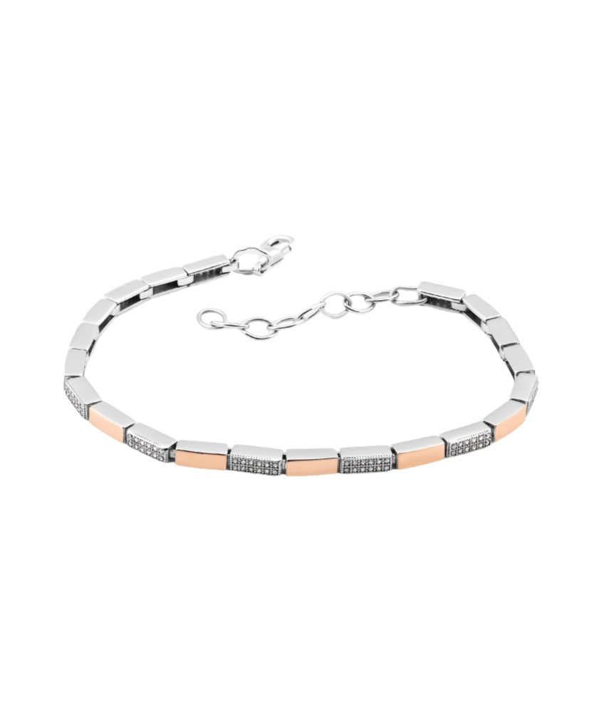 Sidabrinė apyrankė dengta auksu su cirkoniais