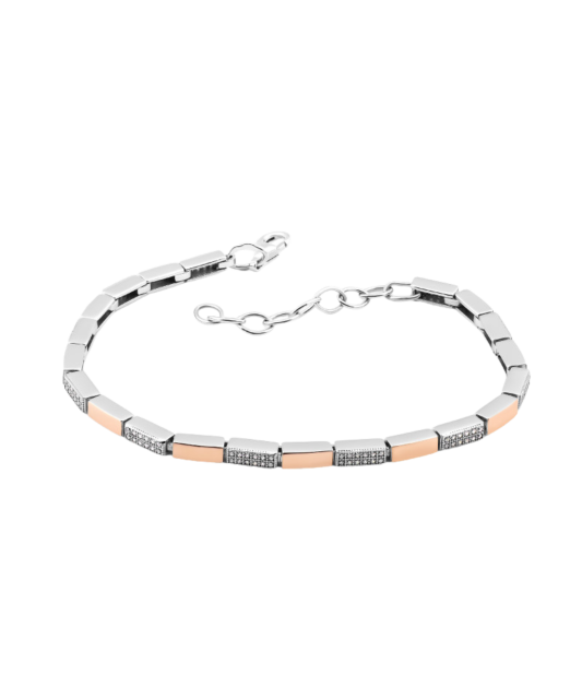 Sidabrinė apyrankė dengta auksu su cirkoniais