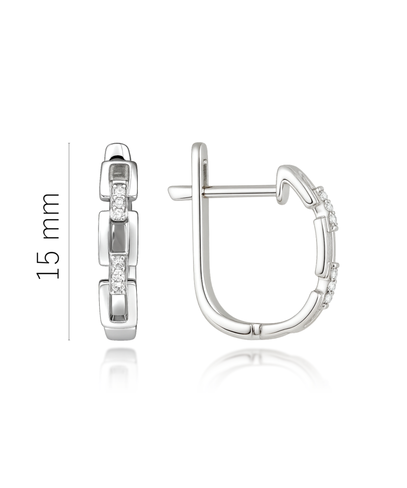 Balto aukso auskarai su deimantais