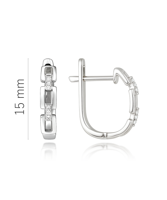 Balto aukso auskarai su deimantais