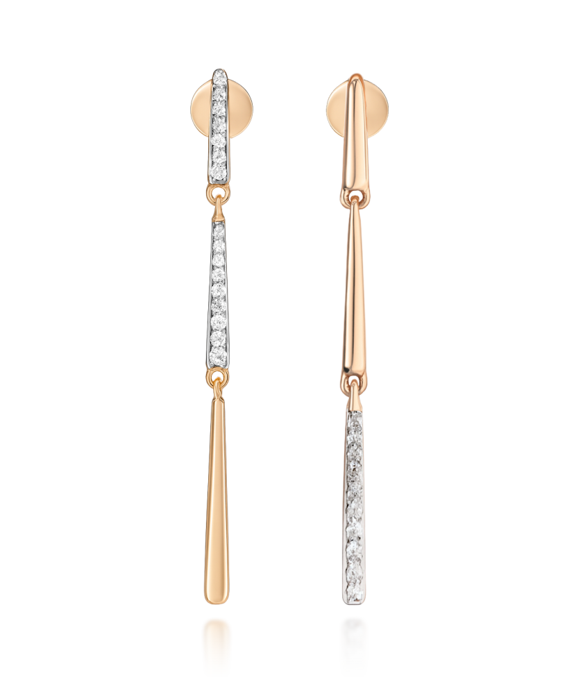 Auksiniai auskarai su deimantais