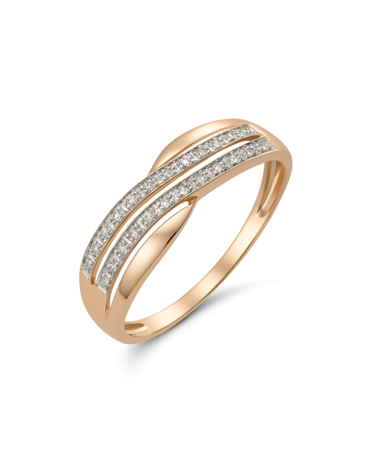 Auksinis žiedas su deimantais