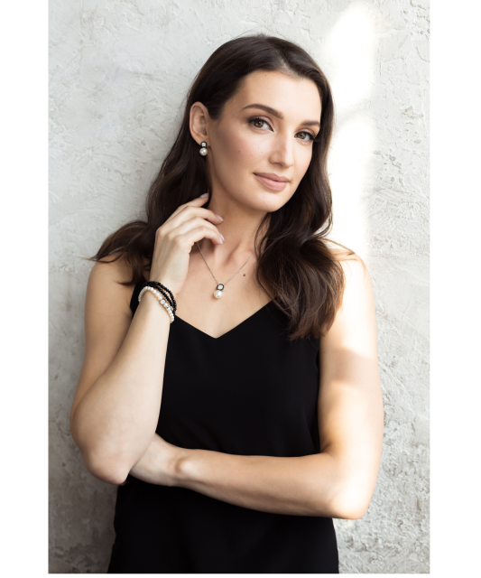 Sidabriniai auskarai su perlais ir cirkoniais