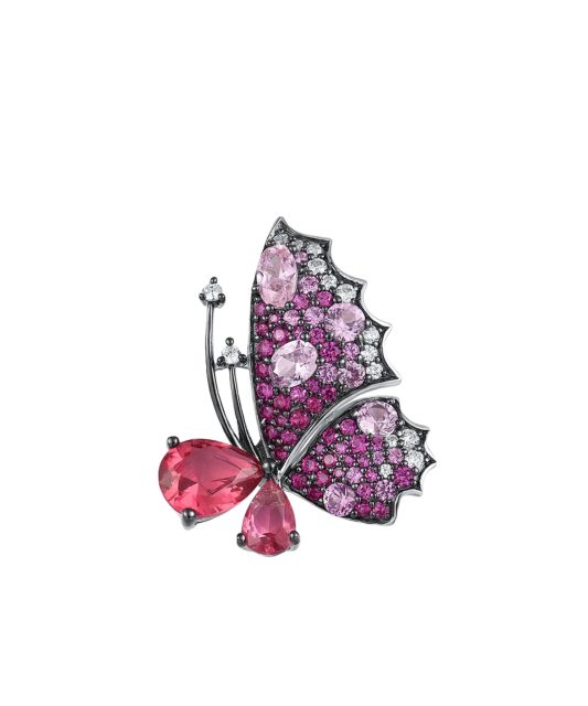 Sidabrinis pakabukas su nano rubinais ir špineliais